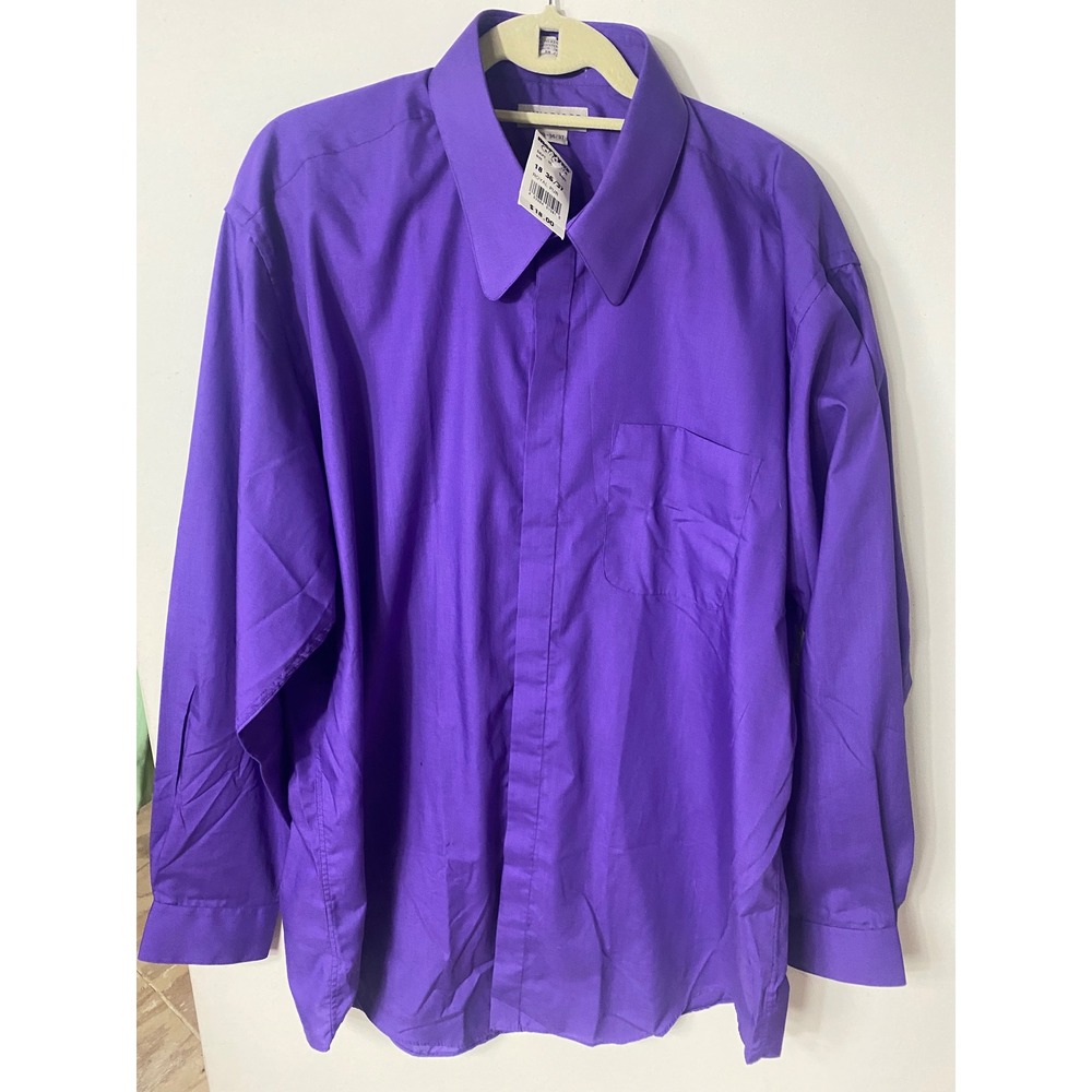 Windridge Shirt 18-36/37 Royal Purple Dress Long Sleeve Mervyns NWT